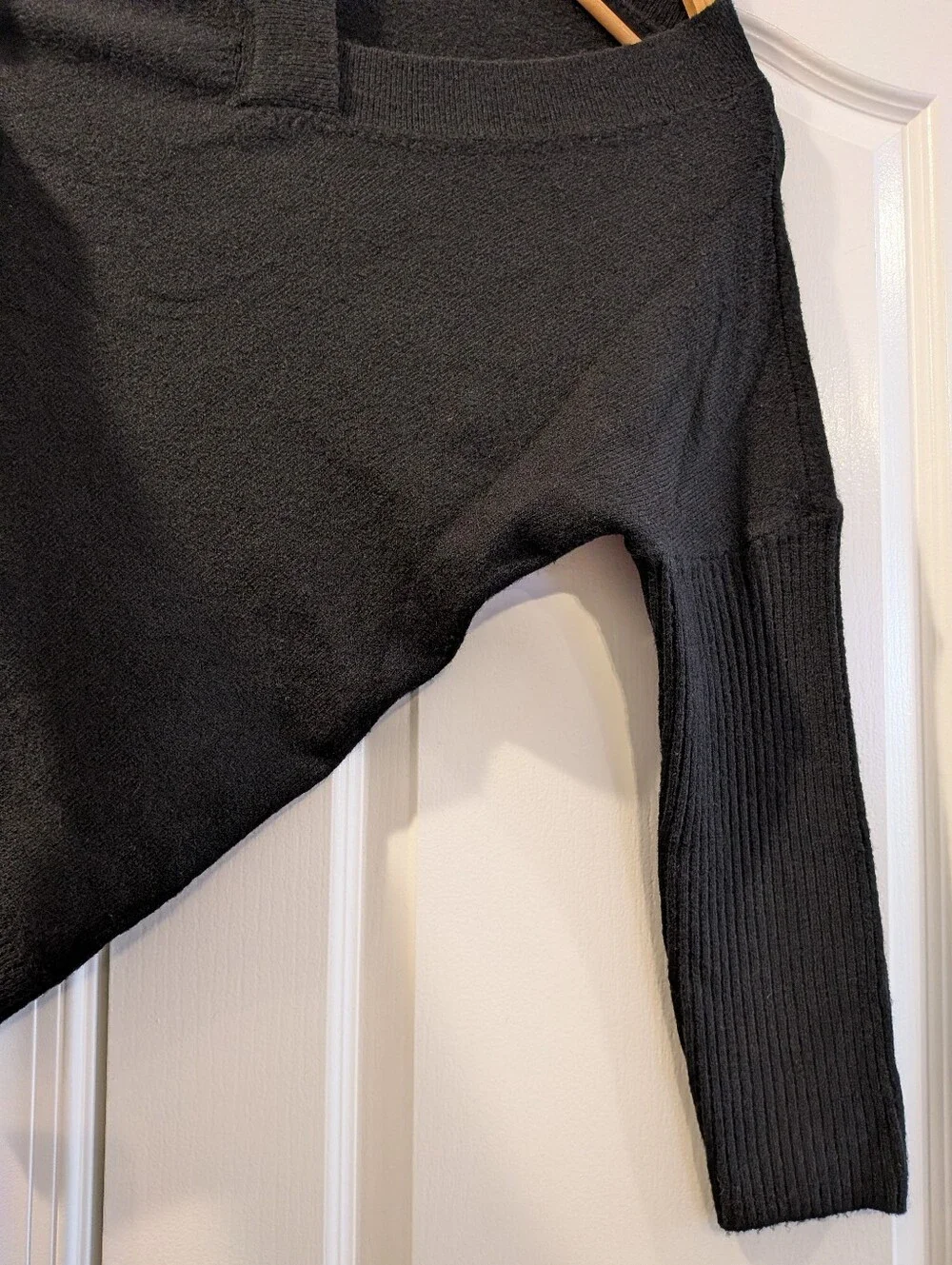 Hatch Eva Maternity Sweater Black V-Neck Wool Blend Minimalist Luxury Size XL